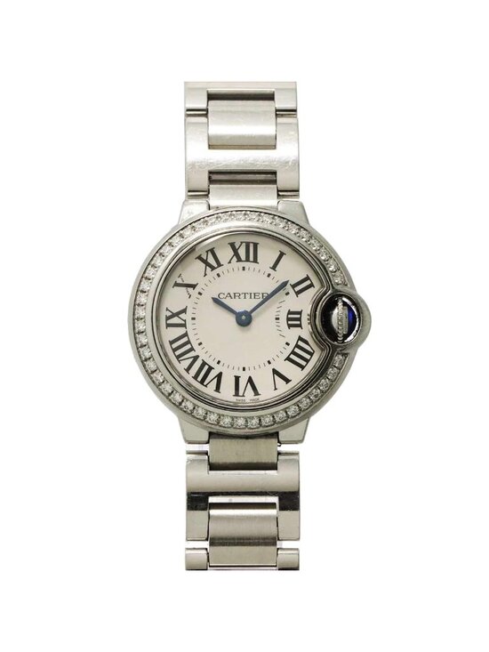 Cartier Ballon Blue 28 Watch Diamond Bezel Silver Quartz main image 4